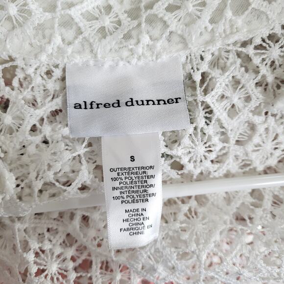 Alfred Dunner White Floral Lace Open Cardigan Sweater Womens  Size S Cover up - Picture 3 of 10